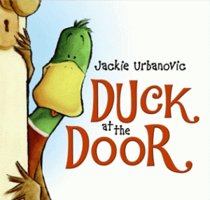 Duck-at-the-door-by-Jackie-Urbanovic